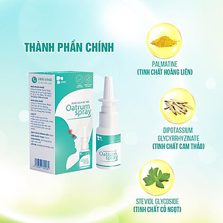 Dung Dịch Xịt Mũi Oatrum Spray Ngăn Ngừa Viem Mũi, Viem Xoang Làm Sạch Giúp Thông Thoáng Dễ Thở - dung tích 20ml