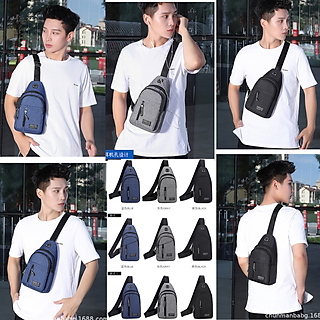 Túi Đeo Chéo Nam Đa Năng Phong Cách Hàn Quốc, Túi Đeo Chéo Nam vải Canvas