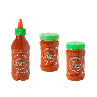 Combo 3 sản phẩm của Chilica gồm:  Tương Ớt Chilica 255g; Ớt Bằm Chilica 212g; Ớt Bằm Chilica Có Tỏi 212g