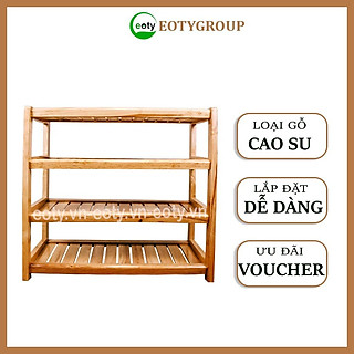 Kệ tủ để giày dép gỗ cao su cao cấp 4 tầng - Kệ để đồ đa năng