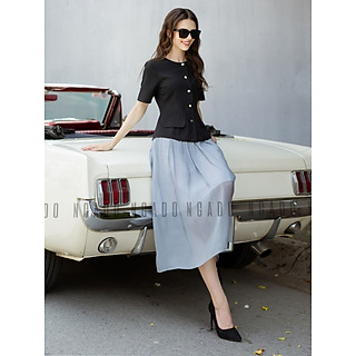 Chân váy xếp ly xám nhạt NGADO