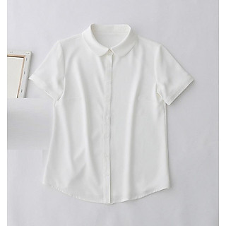 Áo Sơ Mi Nữ Kiểu Tay Ngắn Cổ Peter Pan