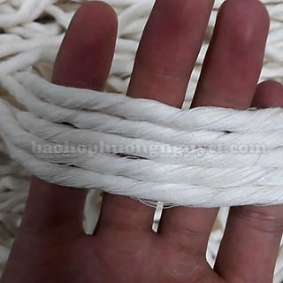 Dây thừng macrame cotton 1 xoắn size 3mm, 5mm màu kem sữa