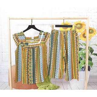 Đồ bộ mặc nhà cổ vuông tôn(lanh)53-60kg - 3