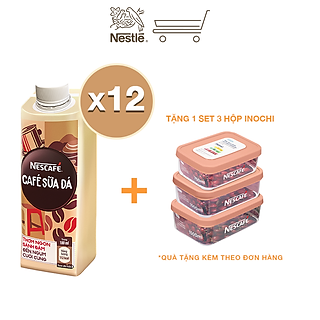 Lốc 12 cà phê uống liền Nescafé cà phê sữa đá (hộp 180ml)