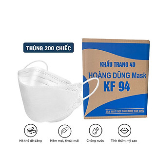 Thùng khẩu trang 4D Kf94 Hoàng Dũng kháng khuẩn lọc bụi mịn cao cấp