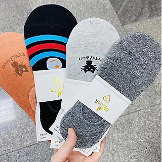 3 Đôi Vớ Nữ Màu Sắc Hoạ Tiết Ngắn Tất Lười Mang Giày Bata Thể Thao Sport Sneaker Boot