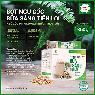 Bột Ngũ Cốc Bữa Sáng Tiện Lợi Lolifood - Bột Ngũ Cốc Dinh Dưỡng 100% Tự Nhiên; Thay Thế Bữa Ăn Sáng, Bổ Sung Vào Bữa Phụ (Hộp 20 gói*18gr)