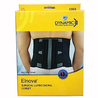 Đai Cố Định Thắt Lưng Cột Sống, Đai thoát vị đĩa đệm Elnova (Màu Đen)