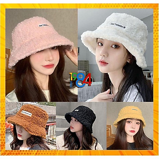 Mũ lông cừu , mũ bucket lông cừu