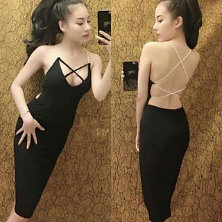 Đầm sexy hở lưng đan dây