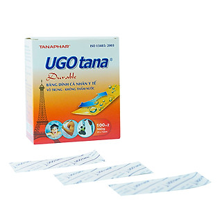 Hộp 100 Miếng + 2 Miếng Băng Dính Cá Nhân Y Tế Ugotana Đã Tiệt Trùng (7.2 x 1.9 cm)
