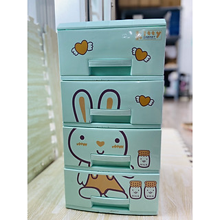 Tủ Nhựa Kitty 4 Tầng  Mini Siêu Xinh Dùng Đựng Quần Áo, Vật  Dụng, Sách Vở Cho Bé