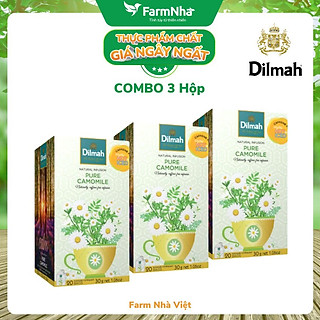 Trà Dilmah Pure Camomile Thảo Dược Hoa Cúc 30g 20 túi x 1.5g - Tinh hoa trà Sri Lanka