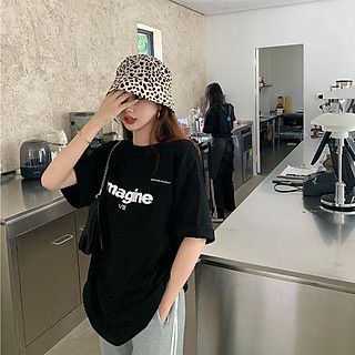 Áo thun cotton in chữ imagine - Áo phông Unisex Nam Nữ Form Rộng