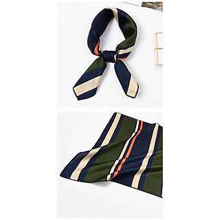 Khăn lụa vuông satin thắt nơ, quàng cổ 50x50cm