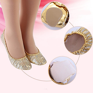2pairs PU Leather Ballet Belly Dance Shoes Dancing Slipper with Soft Soles