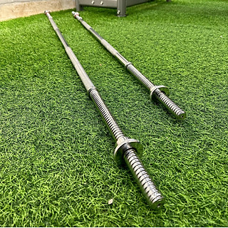 Thanh đòn tạ thẳng, chất liệu thép mạ inox 1.2m hoặc 1.5m + 2 chốt khóa (phi 25)