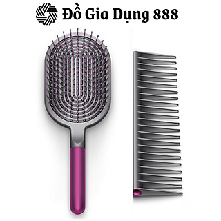 Bộ Lược Chải Tóc Dyson, Set Lược Đệm Và Lược Răng Thưa, Giúp Massage, Bảo Vệ Tóc Và Da Đầu, Chải Tóc Gỡ Nhanh Các Phần Thắt Nút, Nhập Khẩu Đức, Hàng Chính Hãng