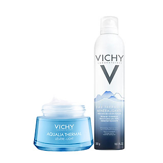 COMBO VICHY KEM DƯỠNG ẨM AQUALIA THERMAL CREAM LIGHT VÀ XỊT KHOÁNG THERMAL SPA WATER 300ML