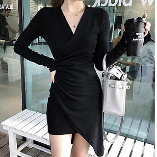 ĐẦM MÀU ĐEN DỰ TIỆC NHÚN EO SANG CHẢNH