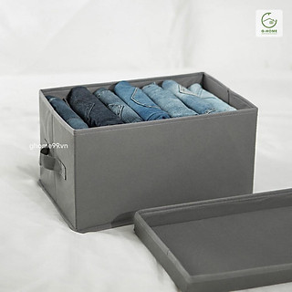 Thùng đựng đồ chia ngăn có nắp đậy, thùng vải đựng đồ thông minh đựng quần áo gọn gàng, ngăn nắp TV22M1