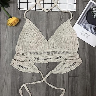 Áo bra len móc bikini đi biển đồ bơi mùa hè 2023