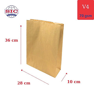 10 CHIẾC TÚI GIẤY KRAFT V4: 28x10x36 KHÔNG QUAI ( ẢNH THẬT)