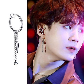 Bông tai nam khuyên tai idol Suga BTS đeo 1 bên cực chất
