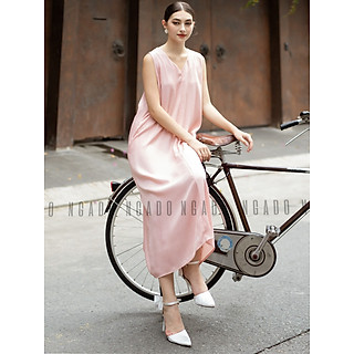 Đầm hồng cổ tim sát nách NGADO