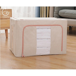 Hộp vải đựng đồ đa năng, thùng đựng quần áo chăn màn bằng khung inox chắc chắn TV09