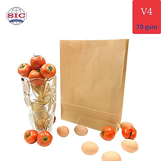 100 CHIẾC TÚI GIẤY KRAFT V4: 28x10x36 KHÔNG QUAI ( ẢNH THẬT)