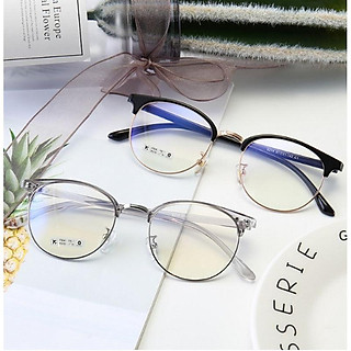 GỌNG KÍNH CẬN TRÒN KIM LOẠI NỮA GỌNG