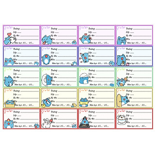 Nhãn vở mèo capoo 40 nhãn decal dán/nhãn dán mèo capoo