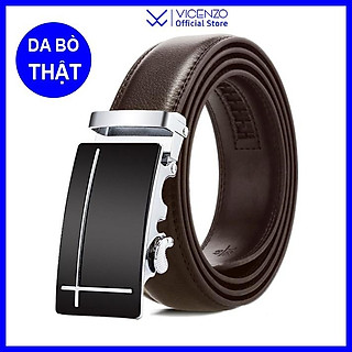 Thắt lưng nam Da bò cao cấp Vicenzo, dây thắt lưng nam da bò - Cam kết 1 đổi 1