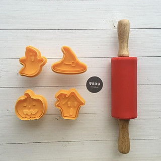 Bộ khuôn ấn HALLOWEEN chơi bột nặn đất nặn an toàn