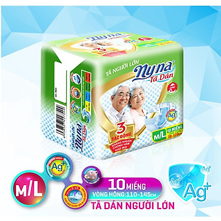 Tã Dán Người Lớn Size M/L 10 Miếng - Tã Người Già Nyna - Bỉm Dán Người Già Siêu Thấm