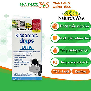 DHA Nature's Way Kids Smart Drops Dạng Giọt Giúp Tăng IQ, Phát Triển Não Bộ Cho Bé 20ml