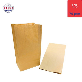 100 CHIẾC TÚI GIẤY KRAFT V5: 21.5x15x41.5 KHÔNG QUAI ( ẢNH THẬT)