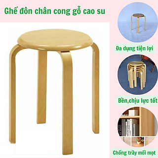 Ghế đôn tròn-Ghế đẩu mặt tròn-Ghế bằng gỗ cao su siêu bền