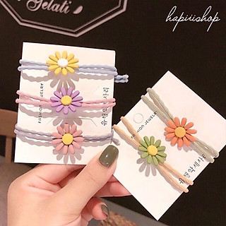 Combo 8 Chun buộc tóc, Dây thun buộc tóc, chun buộc tóc cúc hoạ mi