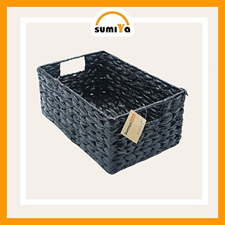 Khay lục bình hình chữ nhật màu đen đựng quần áo đồ dùng