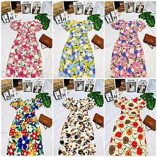 Đầm dún eo xếp ly hong