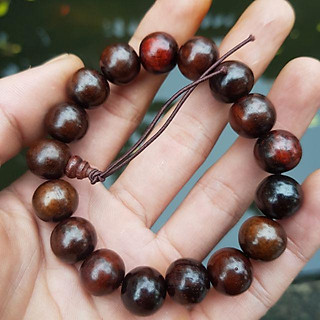 Vòng tay nam hạt 12 ly bằng GỖ - TRẮC màu đen nhiều hoặc đỏ nhiều