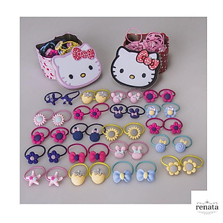 DÂY BUỘC TÓC HELLO KITTY CHO BÉ HỘP 40 DÂY Renata