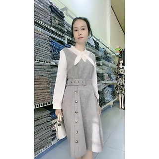 Đầm xòe kẻ sọc kèm belt thanh lịch cá tính myqlothing