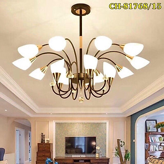 Đèn Chùm Hiện Đại 15 Bóng_Tặng Kèm Bóng Đèn LED - CH81768-15 - đèn chùm bông hoa 15 tay