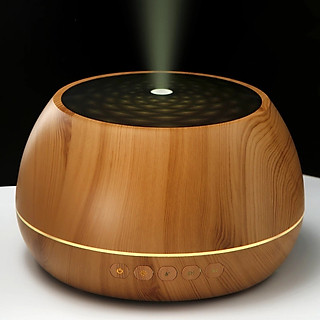 Máy Xông Tinh Dầu Thùng Gỗ Nghe Nhạc 1000ml Loa Bluetooth(Tặng Remote và Tinh Dầu