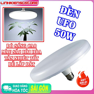 Bóng Đèn UFO 50W loại đui đèn E27 tiết kiệm điện led tròn hình đĩa bay, đuôi vít xoắn