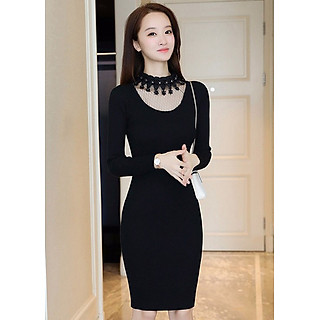 Đầm Nữ Ôm Len DL095 - Đen (Free Size)